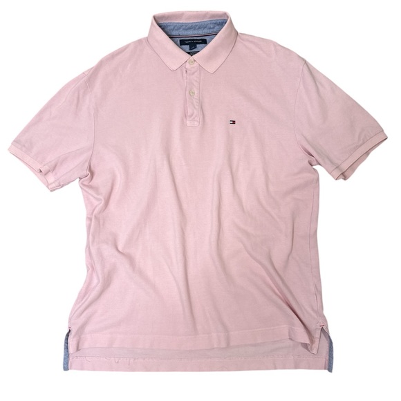 TOMMY HILFIGER MENS LIGHT PINK POLO - Picture 1 of 2
